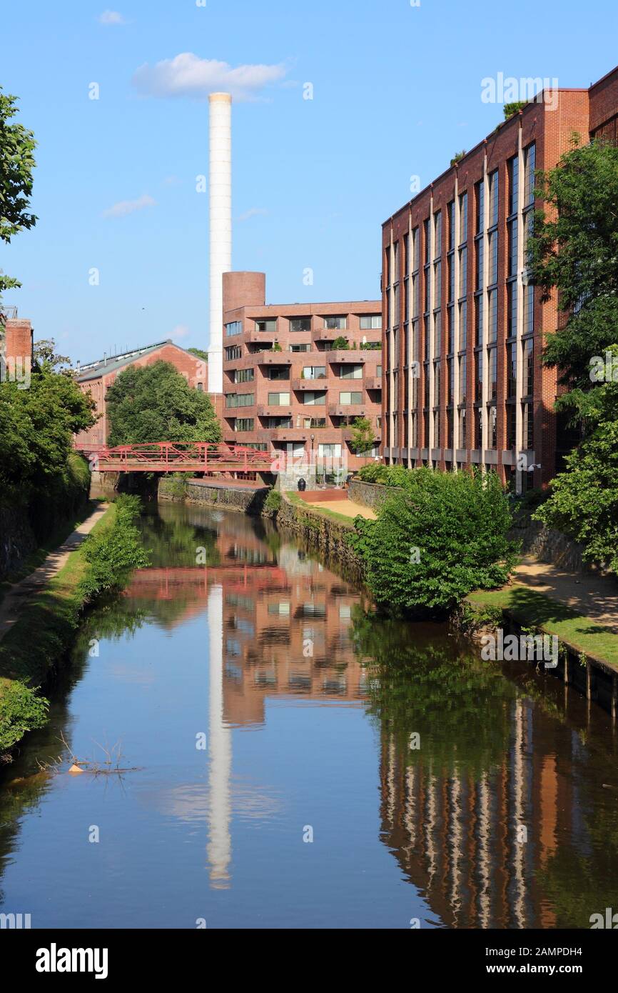 Washington DC, USA. Postindustrieller Canal Park im Stadtteil Georgetown. Stockfoto