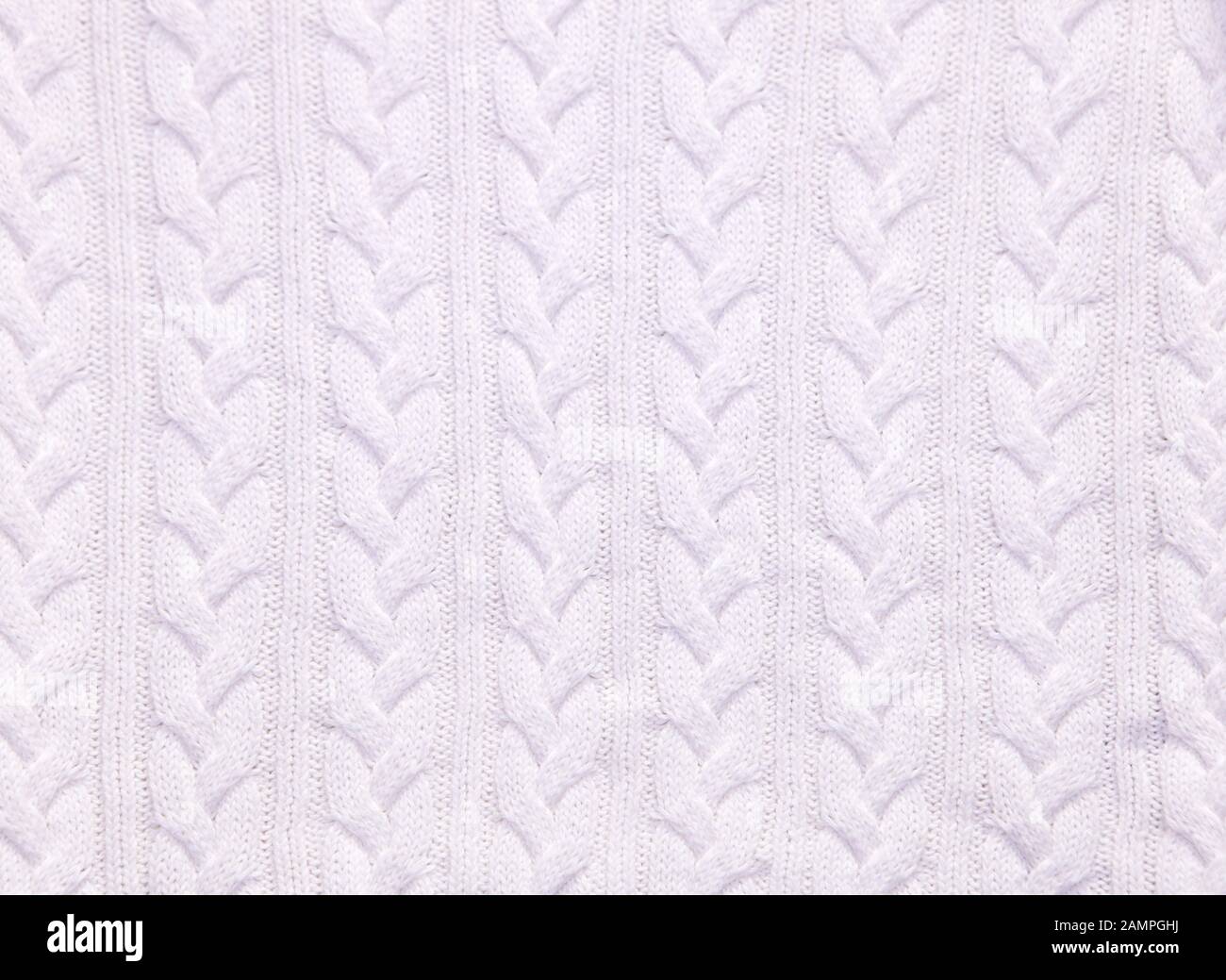 Merino Wool Knit handgefertigt weiß große Decke, superklobiges Garn, weiße Textur trendy Konzept Stockfoto