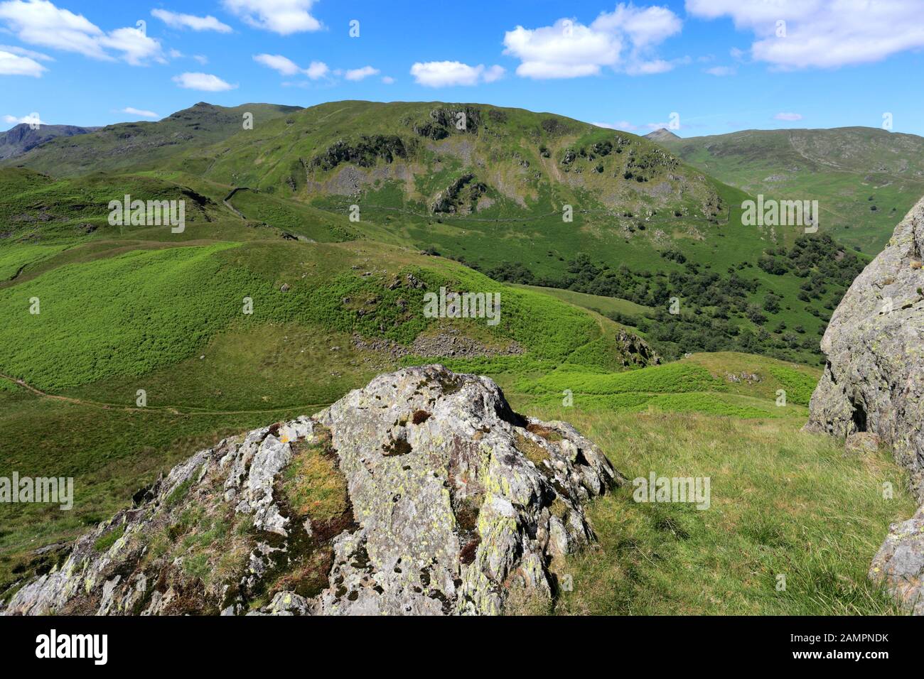 Summit Cairn of Arnison Crag, Ullswater, Lake District National Park, Cumbria, England, Großbritannien Stockfoto