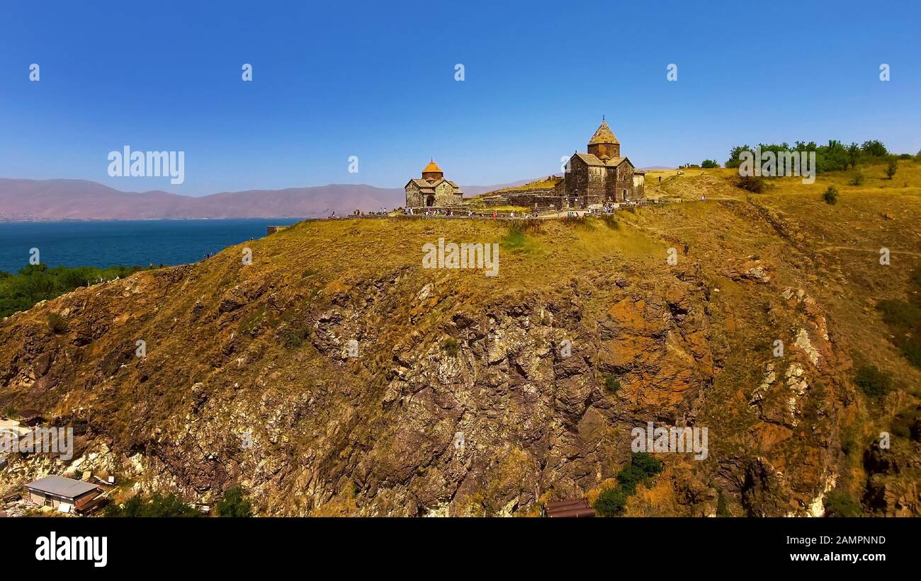 Surp Arakelots und Astvatsatsin-Kirchen in Armenien Luftbild, Religion Stockfoto