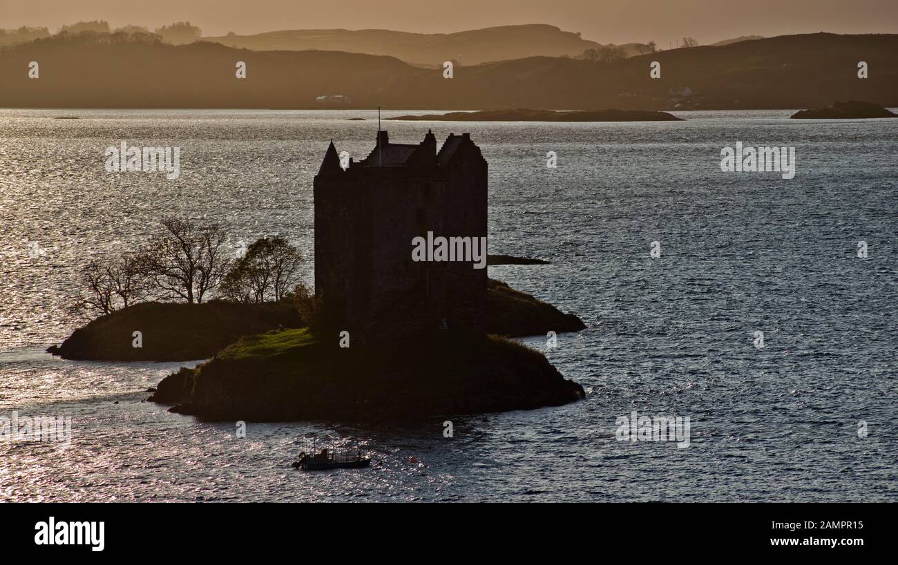 Schloss Stalker in Silhouette (1) Stockfoto
