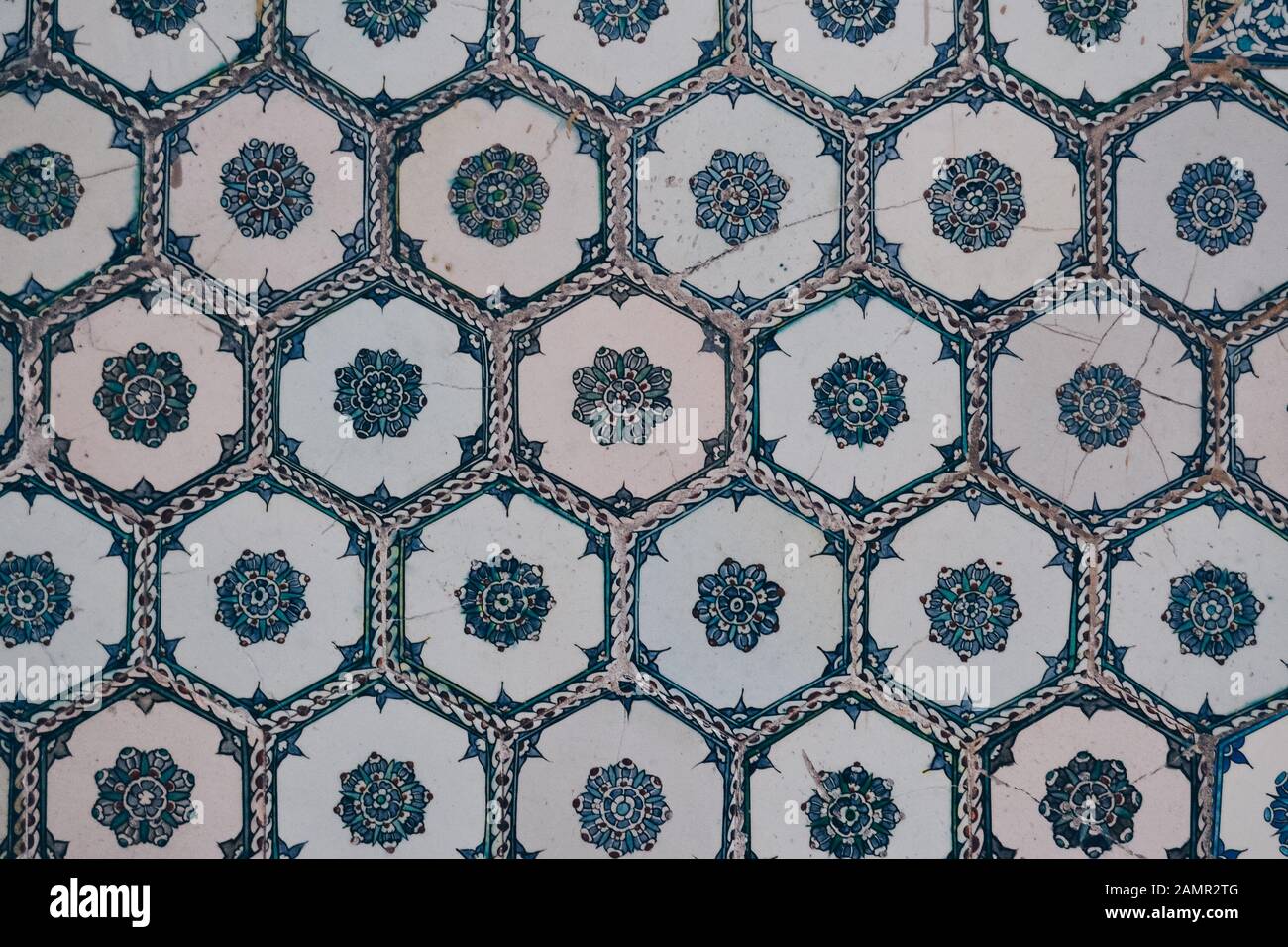Detail der Wandfliesen im Topkapi Palast Stockfoto
