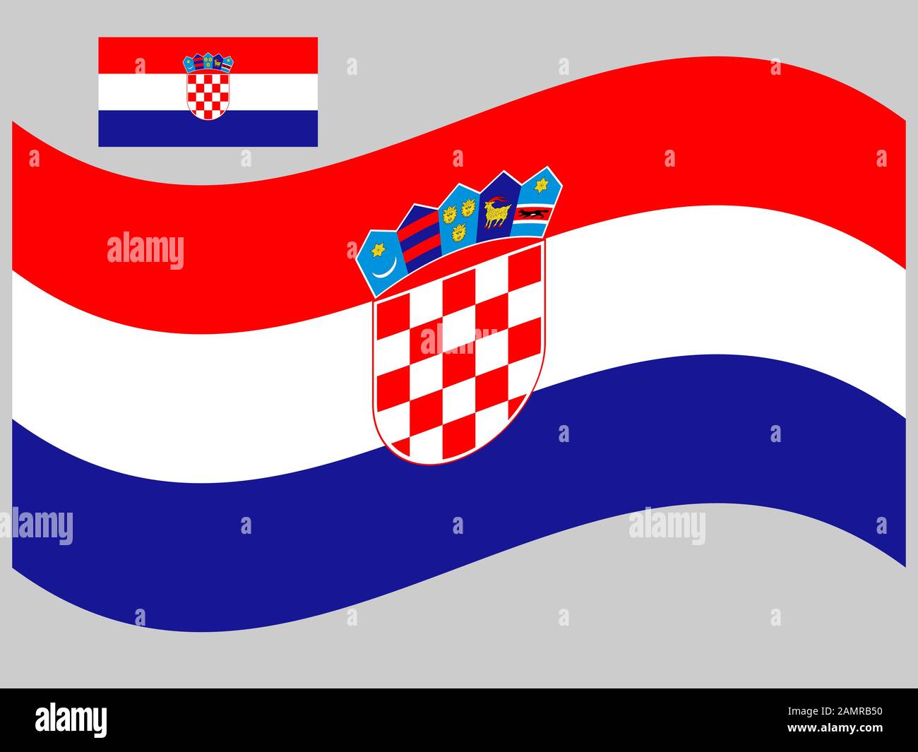 Welle Kroatien Flagge Vektor Illustration eps 10 Stock Vektor