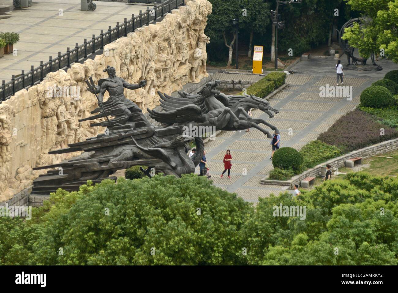 Kaiser Yu Denkmal. Dayu Myth Park. Wuhan, China Stockfoto