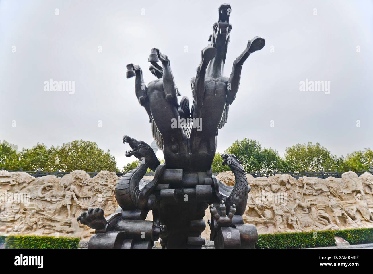 Kaiser Yu Denkmal. Dayu Myth Park. Wuhan, China Stockfoto