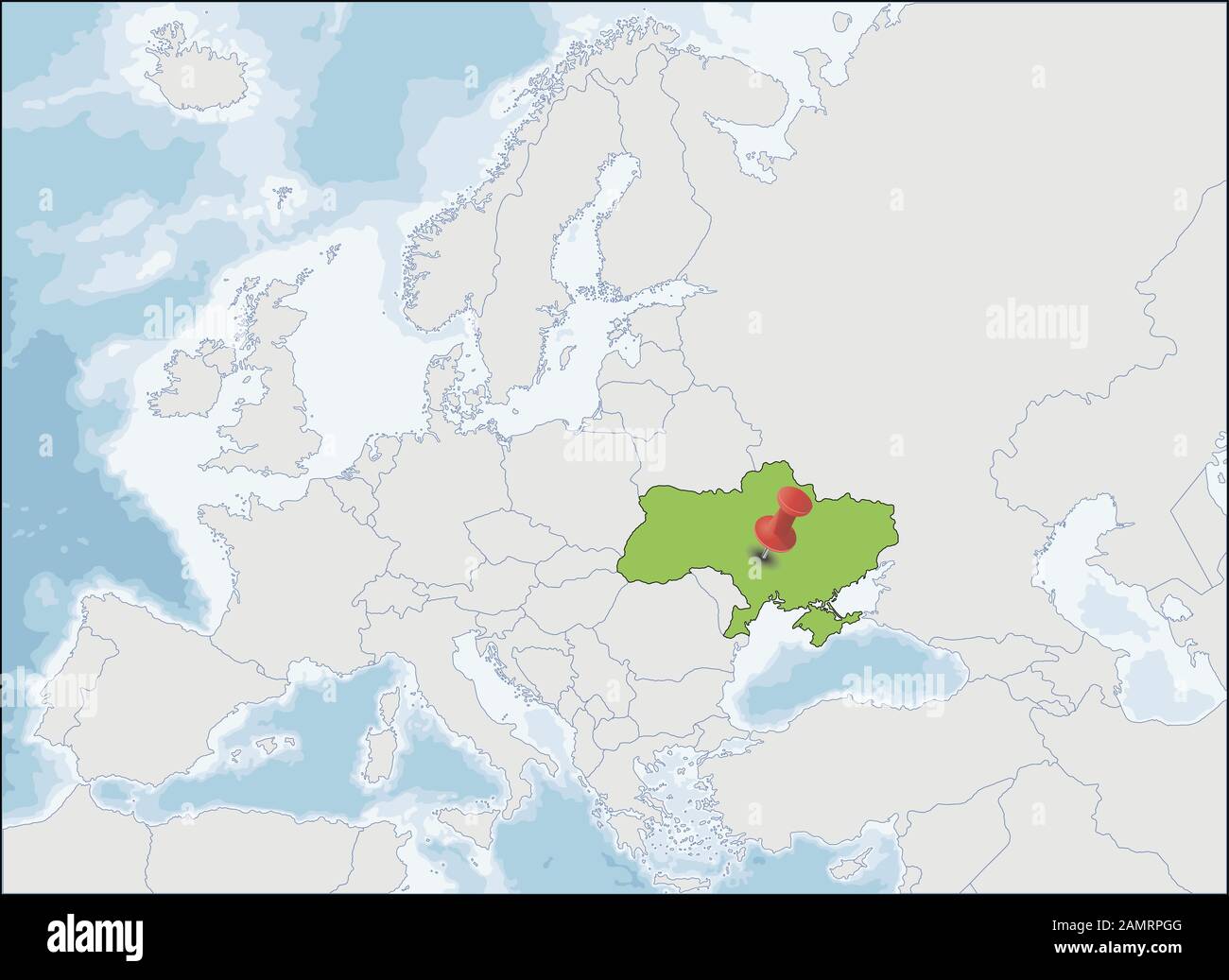 Ukraine Lage auf Osteuropa-Karte, Vektorgrafiken Stock Vektor