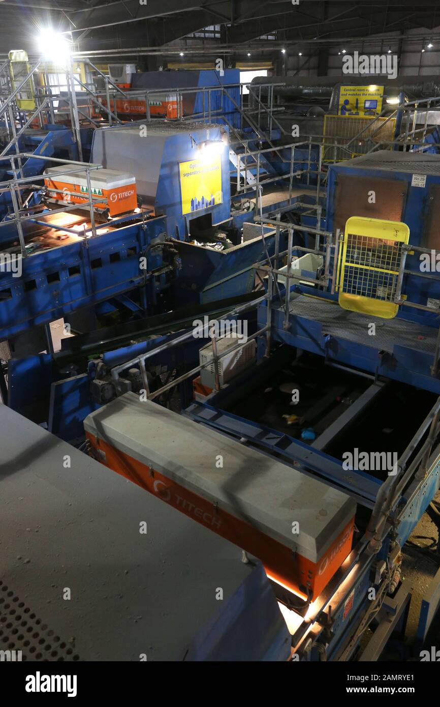 Allgemeine Ansichten der Abfallfabrik Viridor in Ford, West Sussex, an der Südküste des Vereinigten Königreichs. Stockfoto