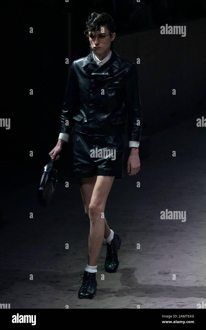 Mailand, Italien. Januar 2020. Gucci Herbst/Winter 2020/2021 Start- Und Landebahn während der Mailänder Fashion Week Men'Äôs Januar 2020 - Mailand, Italien 14.01.2020 weltweite Nutzung Credit: Dpa/Alamy Live News Stockfoto