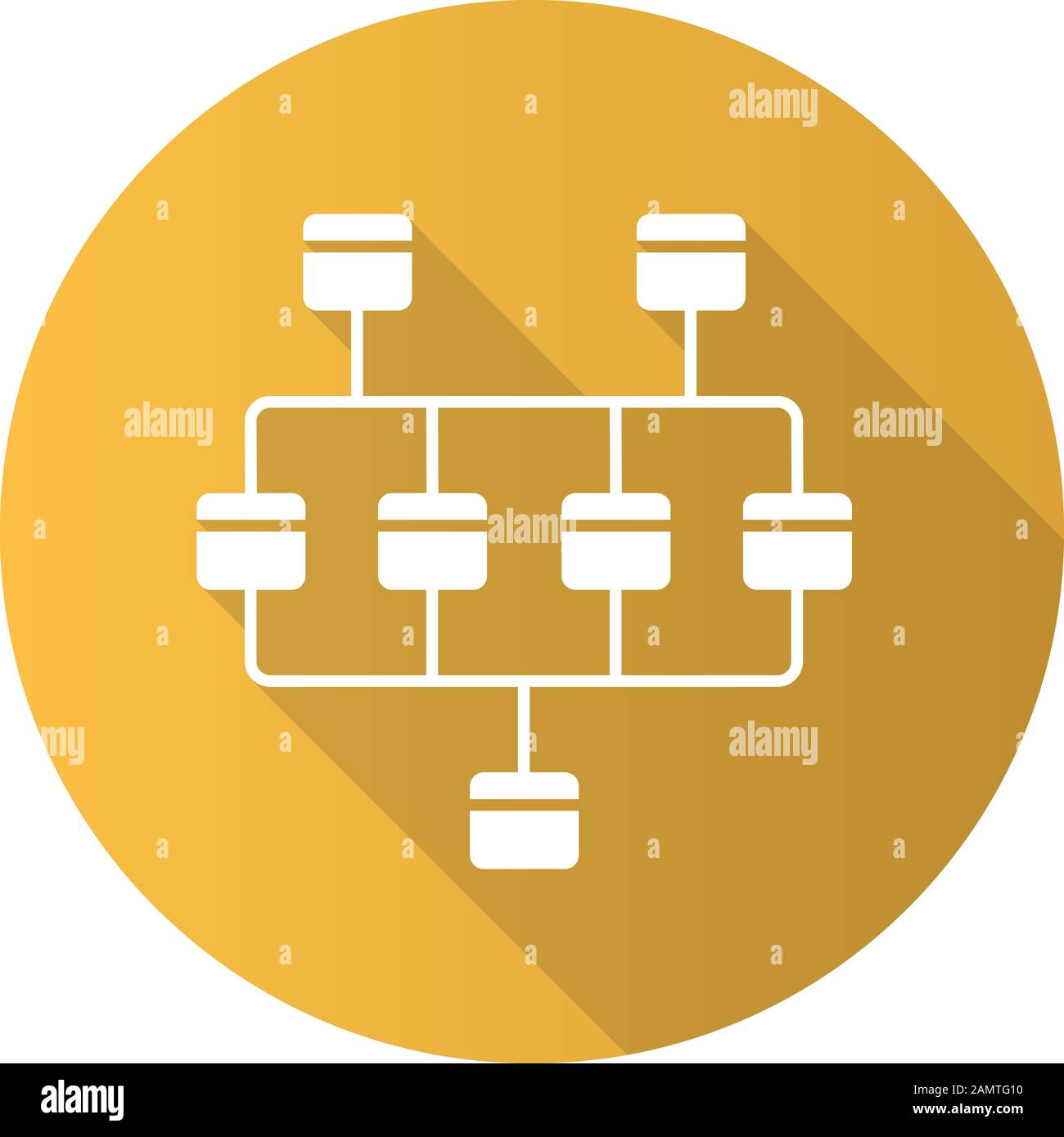 Netzwerkdiagramm flaches Design mit langer SchattenGlyphe
