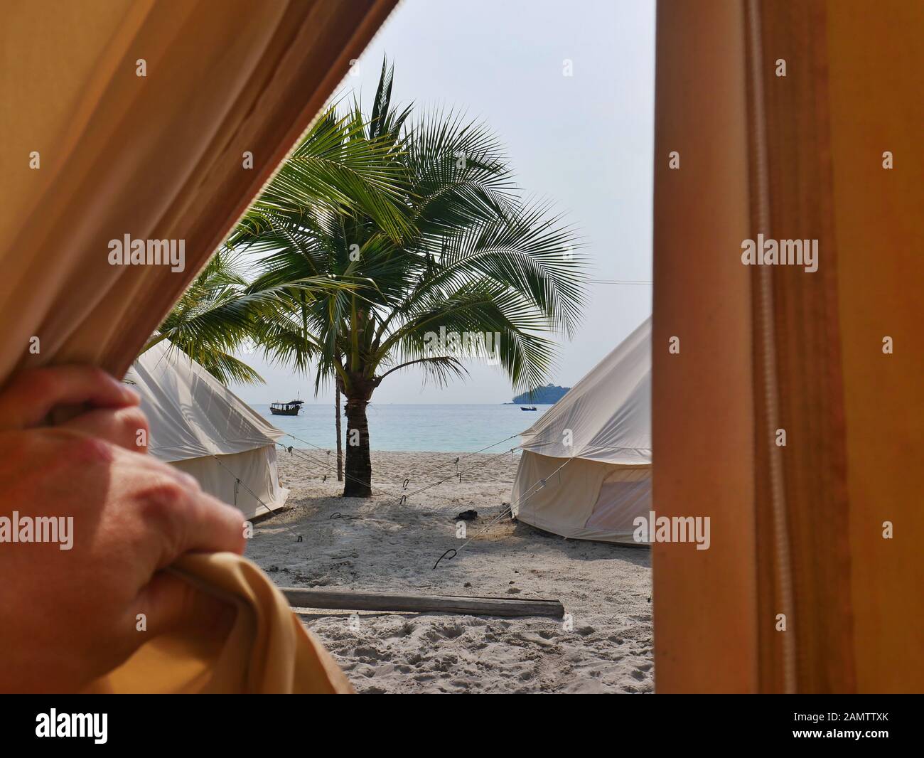 Tipi Dorf auf einer Insel, kambodscha Stockfoto