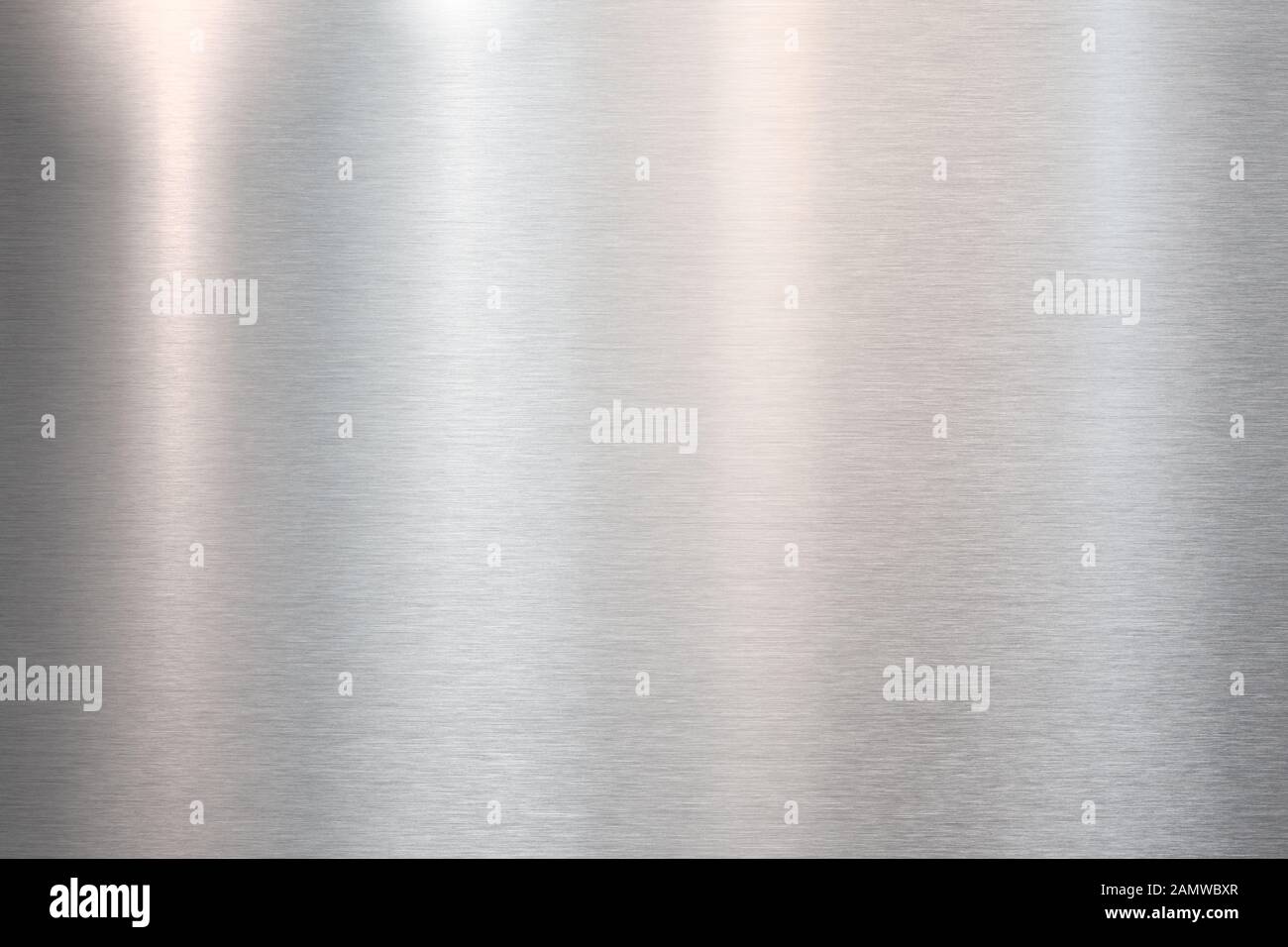 Feiner gebürsteter Stahl aus Metall oder strukturierter Hintergrund aus Aluminium Stockfoto