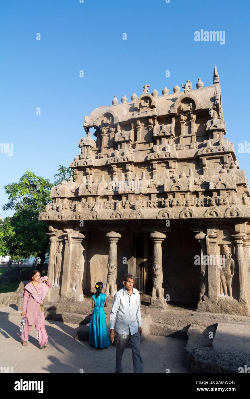 Mahabalipuram, Tamil Nadu, Südindien, 3. von Janury, 2020: Ganesha ratha Tempel Stockfoto
