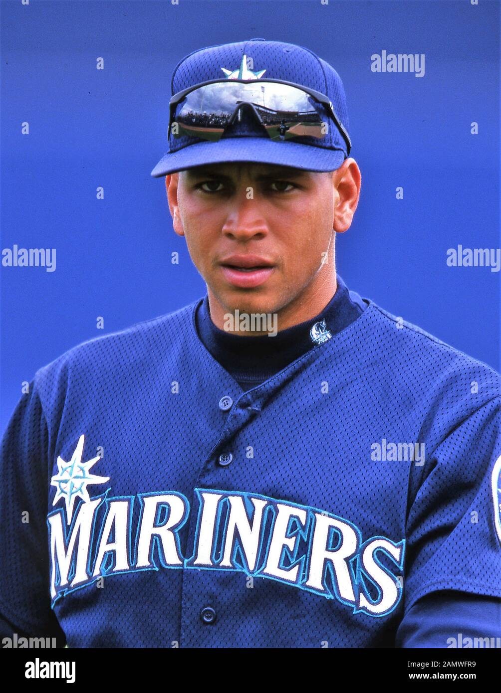 Alex Rodriguez, A-Rod, Major League Baseball, shortstop, dritter Basisspieler, Seattle Mariners, Texas Rangers, New York Yankees, World Series, MVP, 2000 Stockfoto