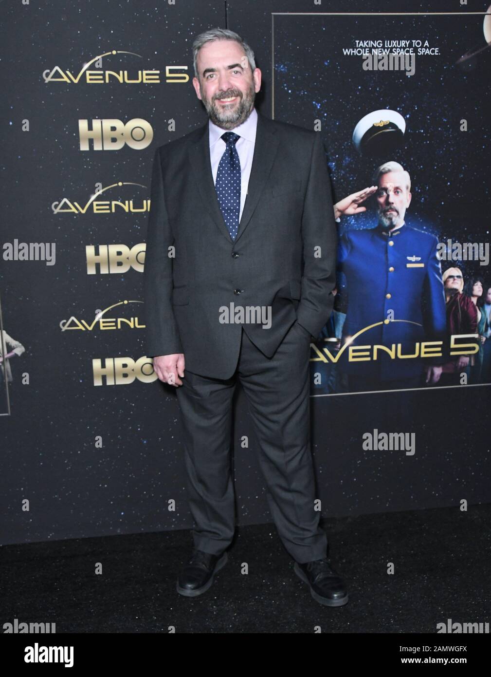 14. Januar 2020 - Hollywood, Kalifornien - Simon Blackwell. HBO's ''Avenue 5'' Premiere - Los Angeles im Avalon Hollywood. (Bild: © Birdie Thompson/AdMedia über ZUMA Wire) Stockfoto