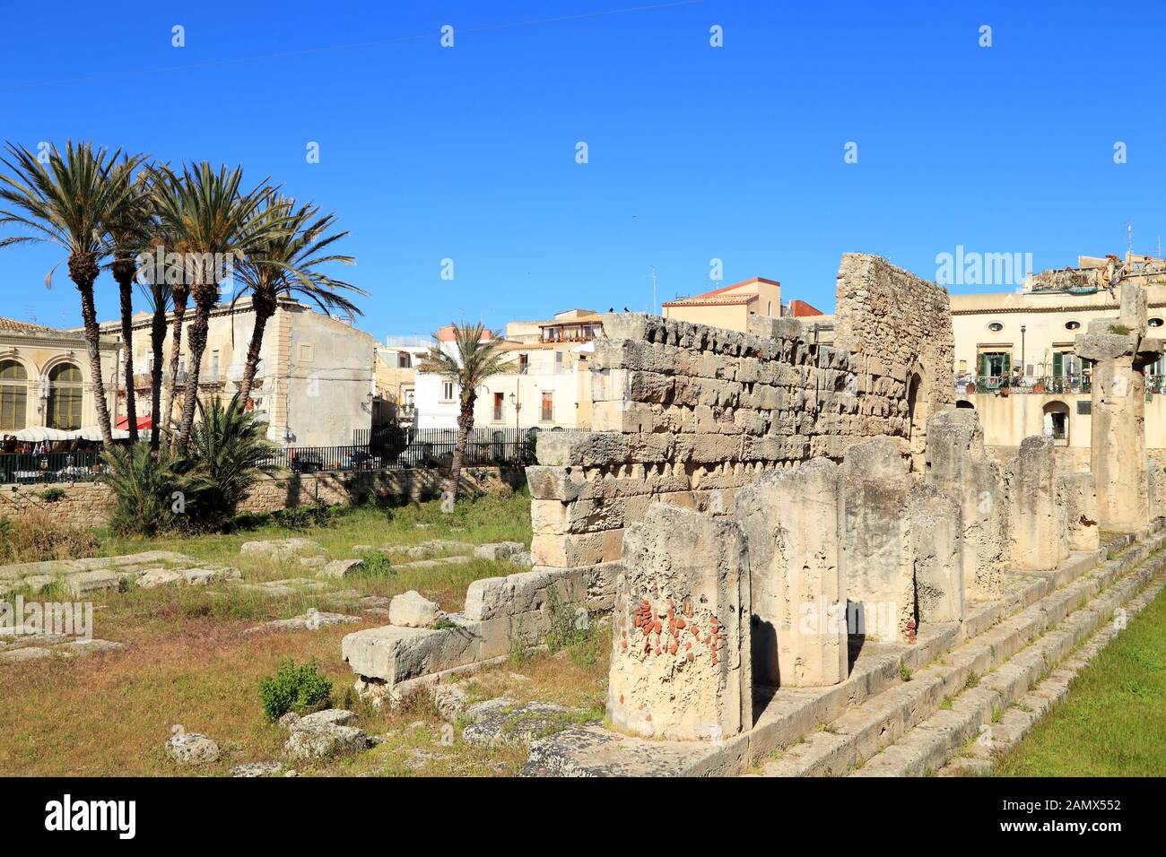 Tempel des Apollo, Ortygia. Tempio di Apollo, Ortigia Stockfoto