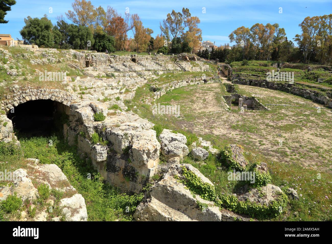 Syracuse Roman Amphitheater, Anfiteatro Romano Stockfoto