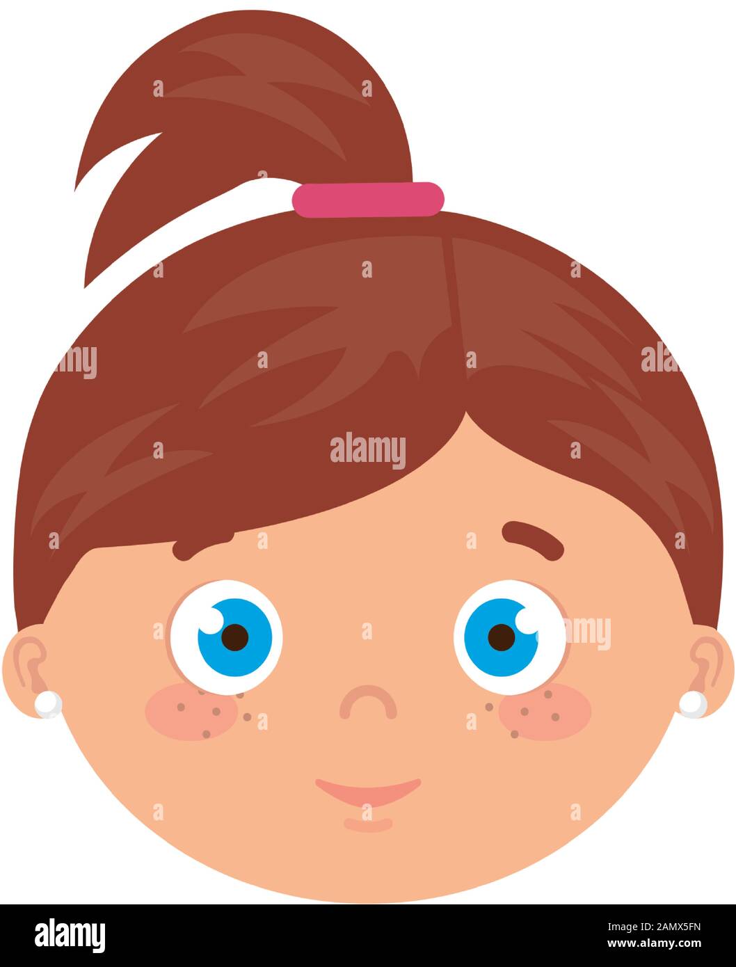 Leiter der Mädchen lächelnd auf weißem Hintergrund Stock Vektor