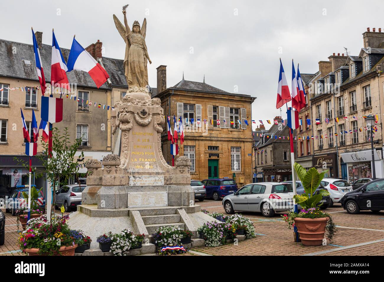 Place de la République, Carentan, Normandie Stockfoto