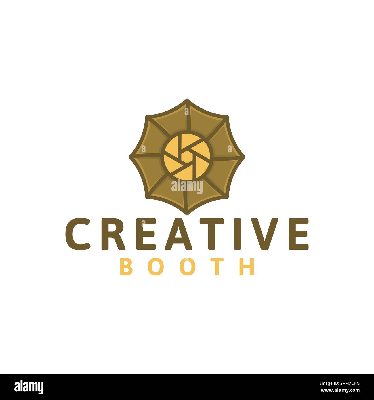 Kreative Ideen für das Logo von Kamera und Regenschirm. Inspiration Logo Design. Darstellung Des Vektor-Vorlagenbildes. Isoliert Auf Weißem Hintergrund Stock Vektor