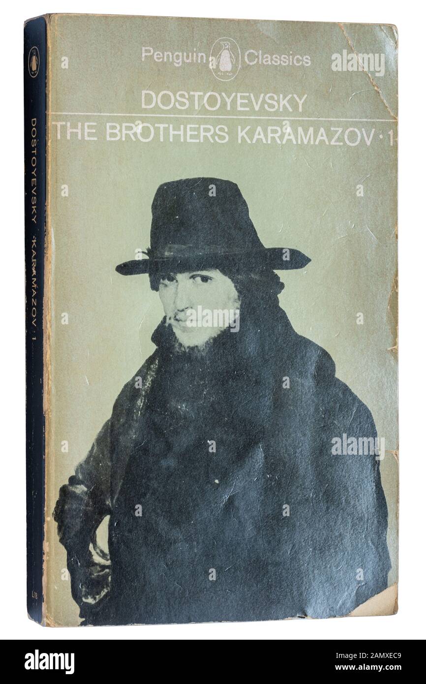 Der Roman der Brüder Karamazow des russischen Autors Fjodor Dostojewski. Paerback-Buch Stockfoto