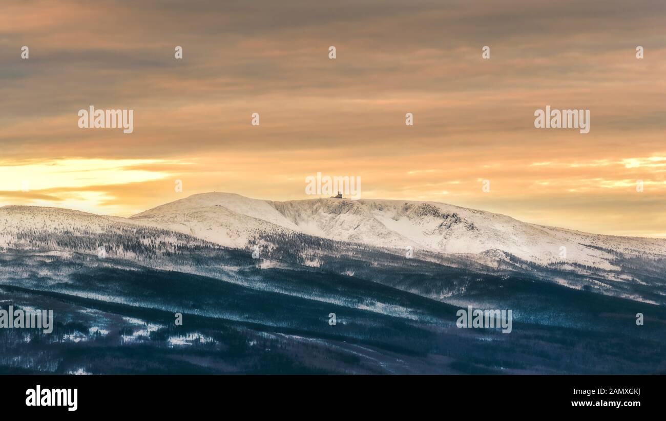 Riesengebirge im Winter Stockfoto