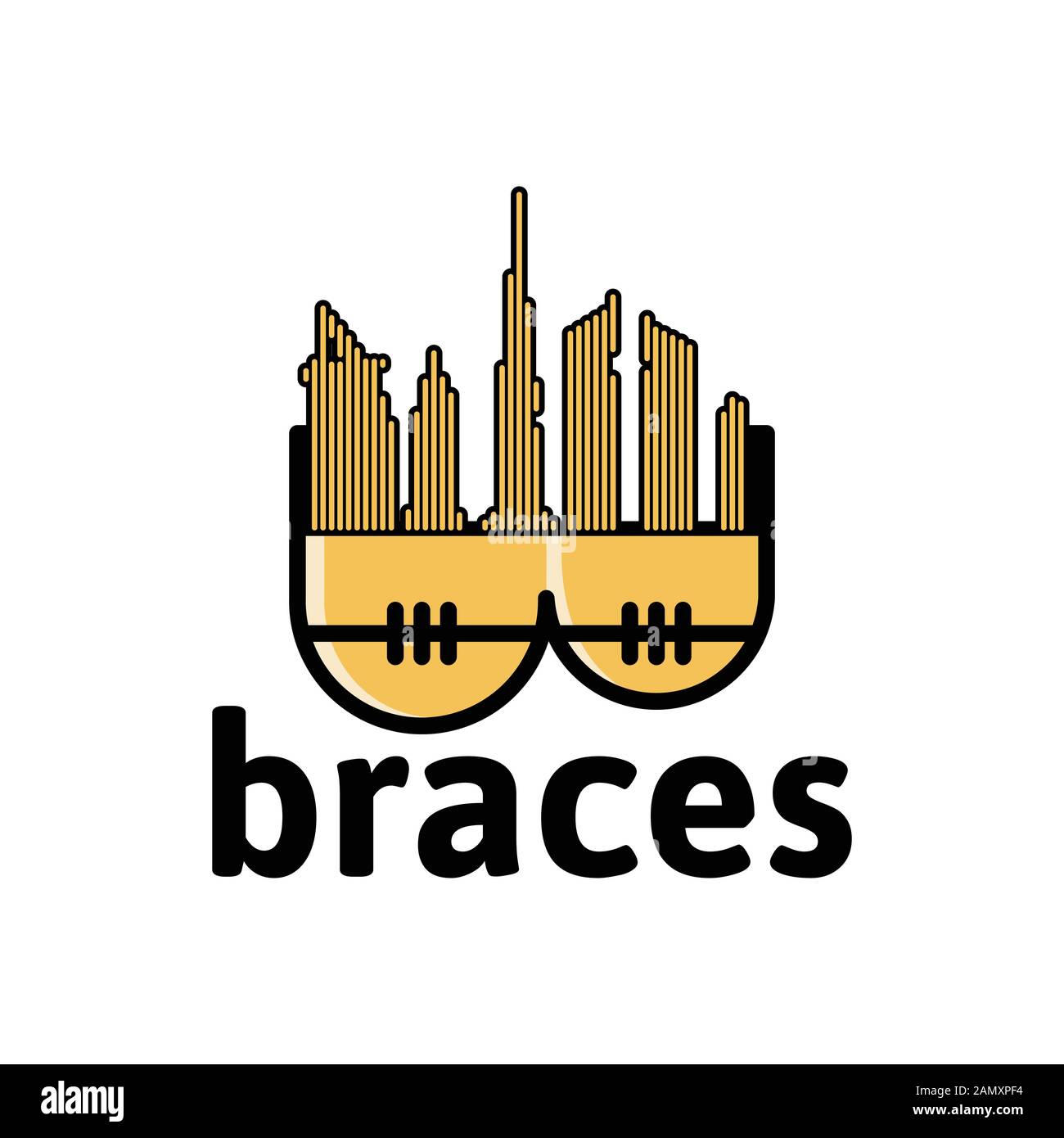 Ideen mit Brace-Logo. Inspiration Logo Design. Darstellung Des Vektor-Vorlagenbildes. Isoliert Auf Weißem Hintergrund Stock Vektor