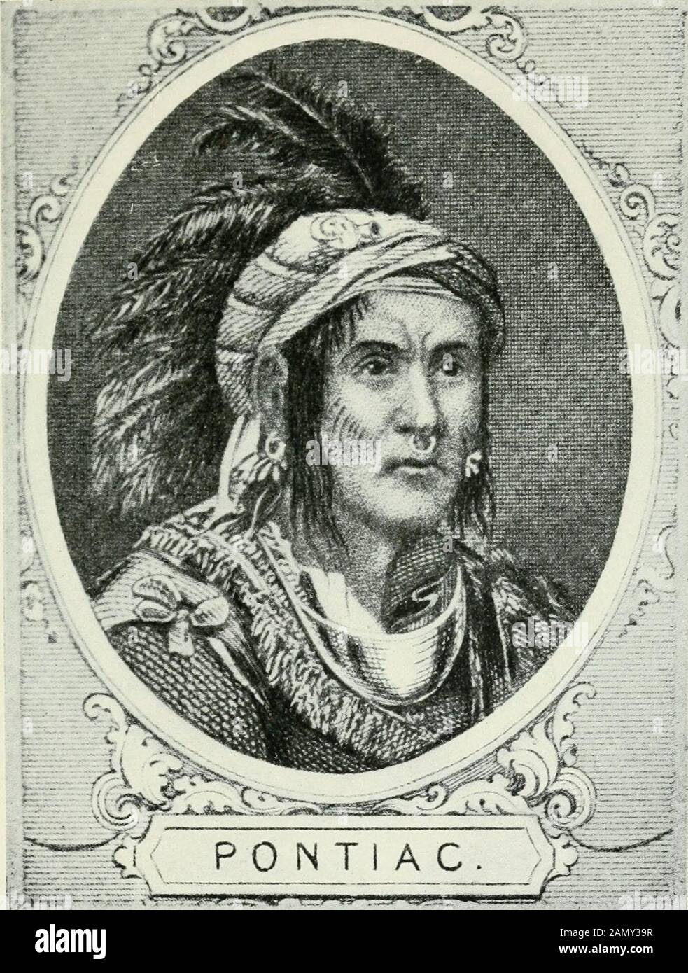 Michigan als Provinz, Territorium und Staat, das sechsundzwanzigste Mitglied der föderalen Union. InAmerica. Er hatte in einem zufriedenen Staat gelebt, der die französische Vorherrschaft unterzog. Er führte eine Truppe seiner Anhänger, die die Franzosen beim Angriff auf Braddocknear Duquesne nicht unterstützten. Aber als die Engländer in die Histerritory kamen, wurden seine Augen für die unvermeidlichen Ergebnisse dieses Zustroms von Ausländern geöffnet. Er hatte die Intelligenz, die den Verlauf der Ereignisse und die Weitsicht für die pro-ceive, dass, wenn die Tendenz nicht überprüft wurde, der Tag der einheimischen Inder im Land zu einem Ende zog.Daher beschloss er, sich zu organisieren Stockfoto