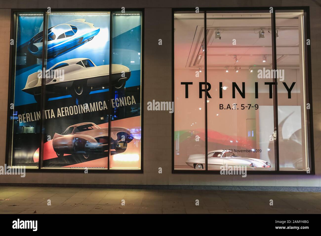 Phillips Ausstellung Trinity: B.A.T. 5-7-9, eine Ausstellung mit drei von Ikonischen 1950 Concept Cars von Alfa Romeo. London, Großbritannien. Kredit Waldemar Sikora Stockfoto