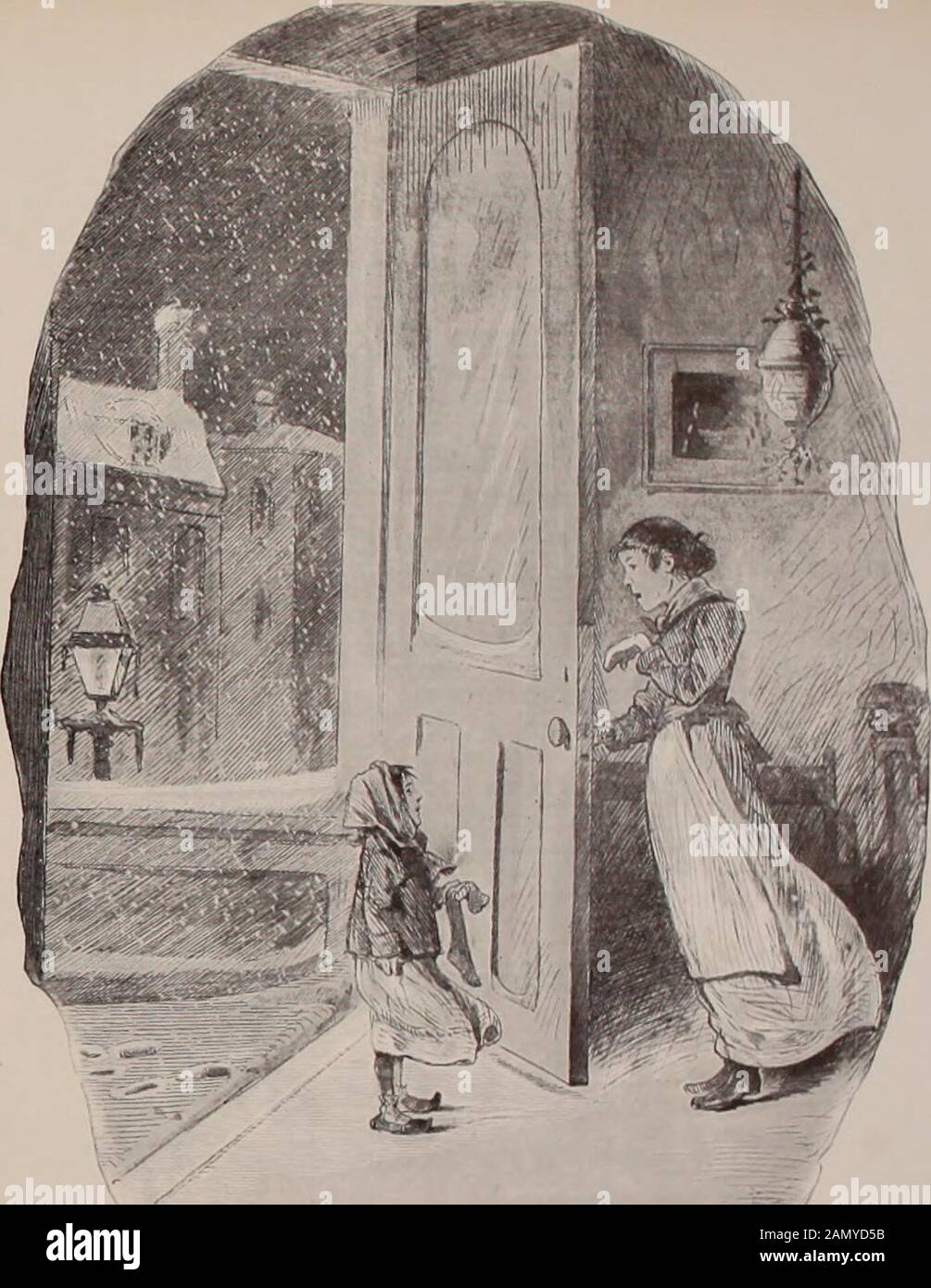 Skizzen des niederen Lebens in einer großen Stadt. Wenn sie bitte, Mutter, Weihnachtsmann kann nicht in unser Zimmer kommen, weil theyaint kein Schimley, ein Ich will ter wissen, wenn yer diesen Vorrat nicht aufhängt - wenn yer A - hängen Sie die ch.ldrens auf, ein I H Anruf im Monwn fer es. 79 M^ Cowan Stockfoto