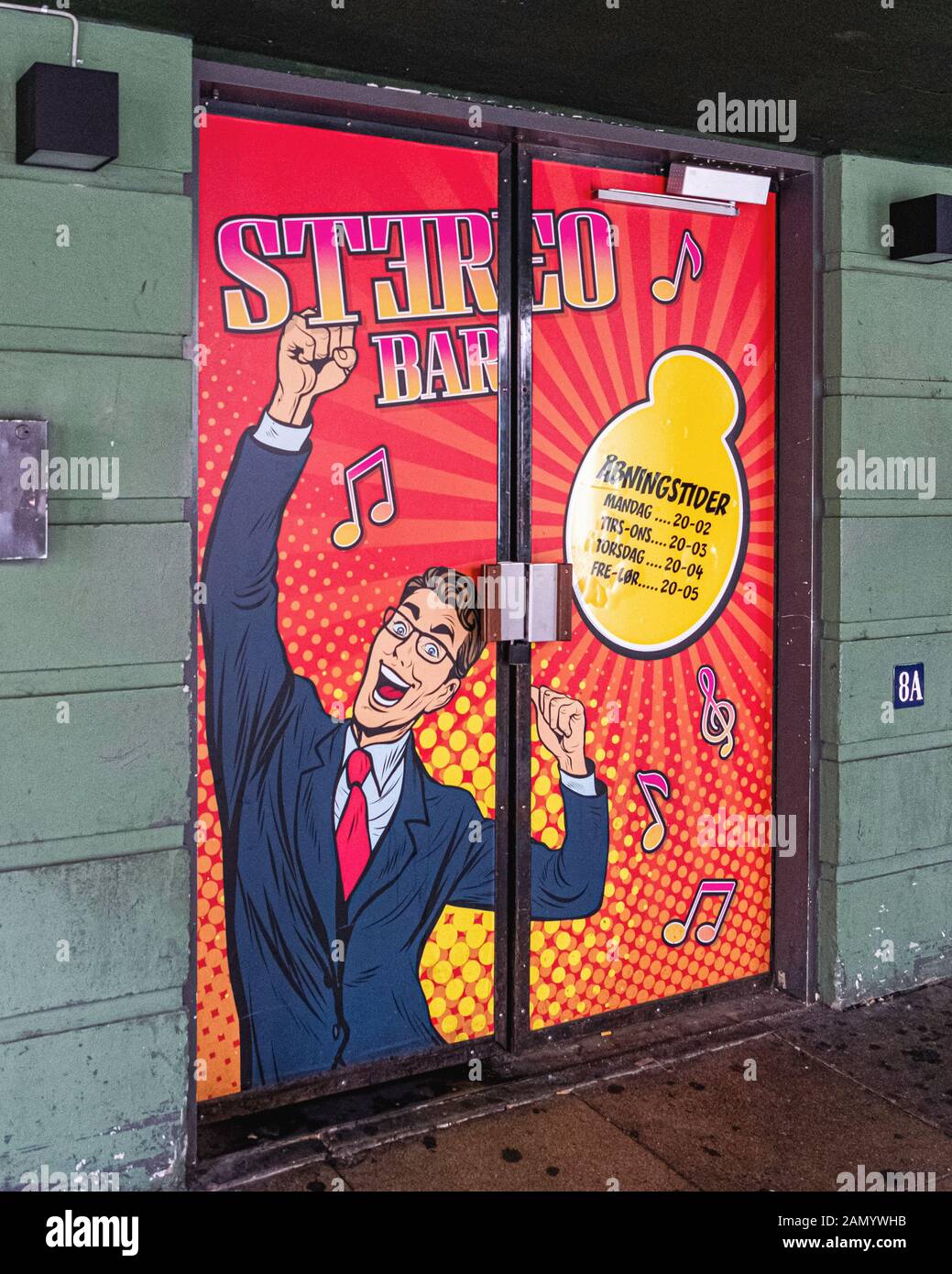 Stereo-Bar und Tanzlokal in der Gothersgade 8A, Kopenhagen, Dänemark Stockfoto