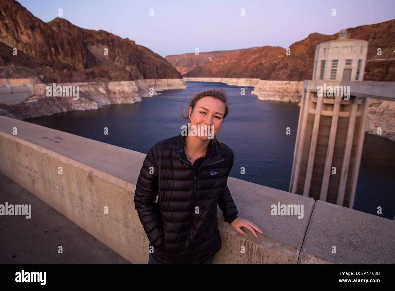 Fotos am Hoover Dam machen. Stockfoto