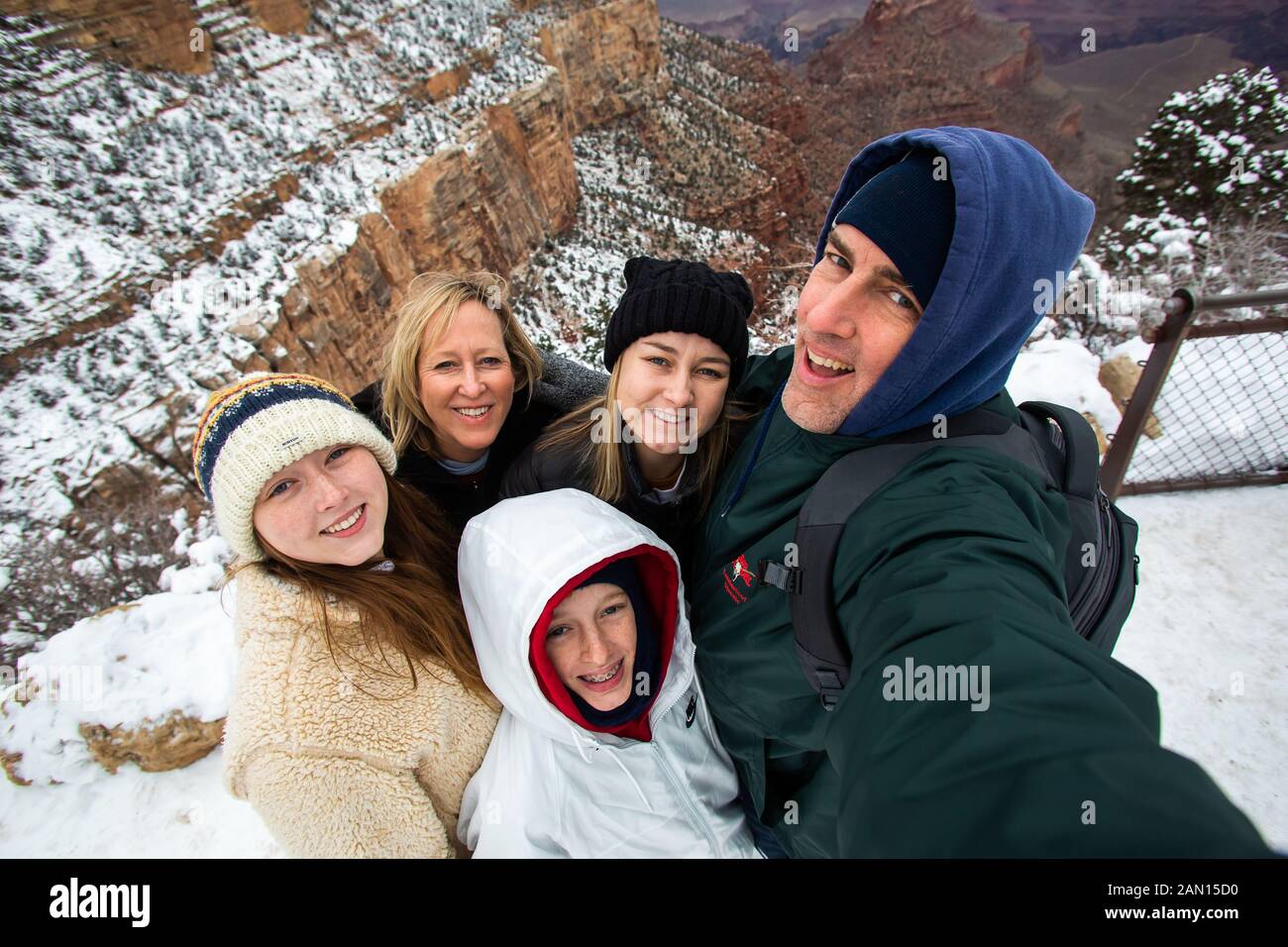 Familienfotos aus dem Grand Canyon in Arizona. Stockfoto