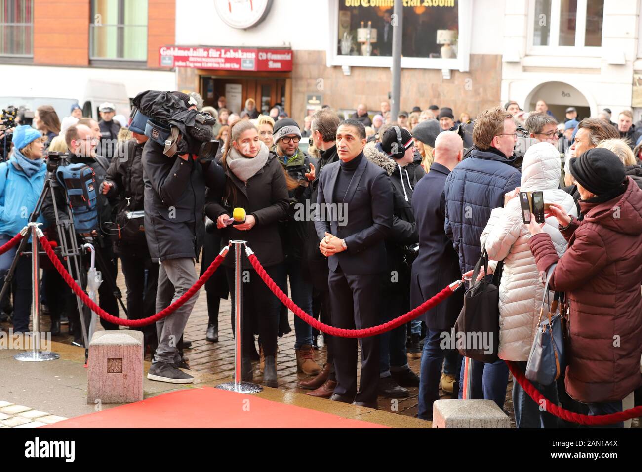 Ismail Özen, Trauerfeier für Jan Fedder, St. Michaelis, Englische Planke, Hamburg, 14.01.2020 Stockfoto