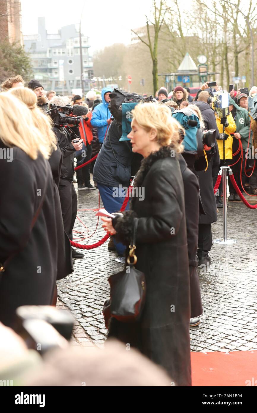 Dorothea Schenck, Trauerfeier für Jan Fedder, St. Michaelis, Englische Planke, Hamburg, 14.01.2020 Stockfoto