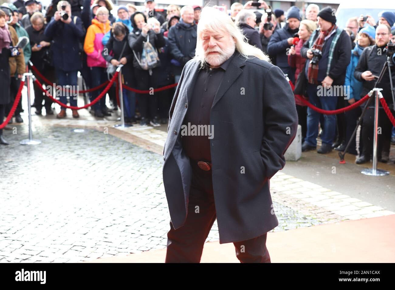 "Big Harry" Harry Schmidt, Trauerfeier für Jan Fedder, St. Michaelis, Englische Planke, Hamburg, 14.01.2020 Stockfoto