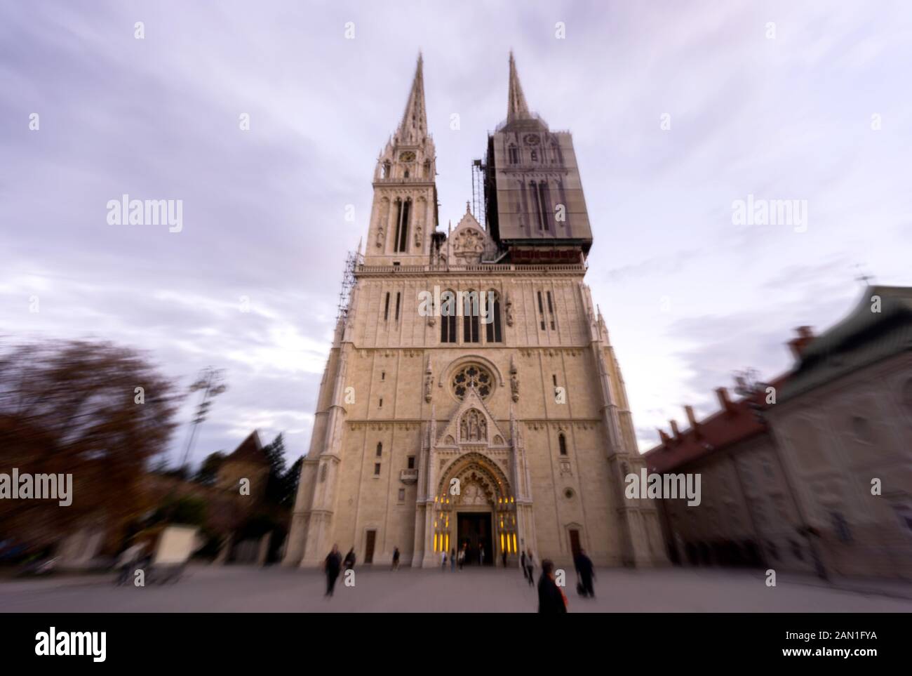 Außenansicht der Kathedrale von Zagreb Stockfoto