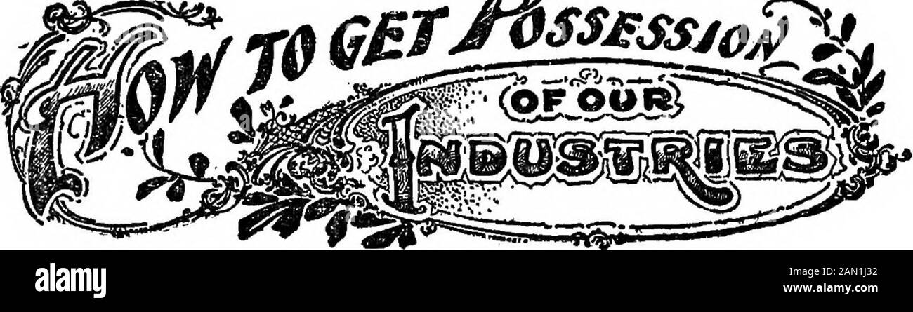 Kapital und Arbeit. Bringen Sie das Licht raus. Siehe, die Arbeiter erheben sich, um ihren Thron zu beanspruchen, und sie werfen ihre Ketten mit Freuden ab, sobald der Engel der Deliferanz wirklich erkannt wird. Wir kommen nun zu einer ganz natürlichen Frage und zu Tatis: Nehmen wir an, dass die Ursache von Social Eeform bei einer nationalen Wahl an der Wahlurne winat, wie könnte man den Besitz unserer Industrien erhalten? Wir haben niemanden, der eine solche Frage stellt, da sie perfekt ist, um so weit nach vorne zu schauen. Es wird kein Zweifel mehr geben, wann bald ausreichende öffentliche Sentiment geschaffen wird, um den politischen Kampf vic-tor zu forcieren Stockfoto