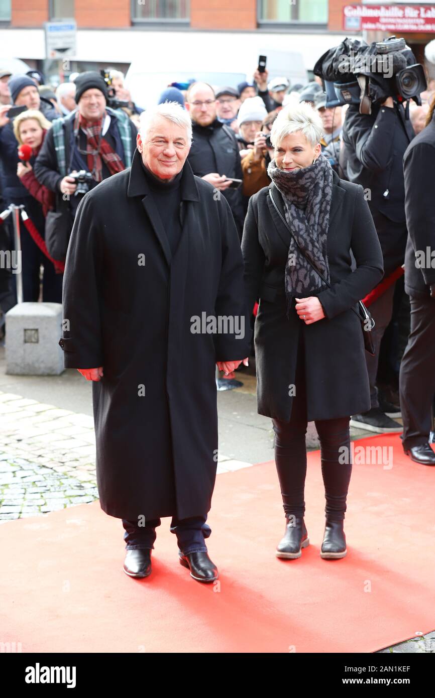 Heinz Hoenig, Trauerfeier für Jan Fedder, St. Michaelis, Englische Planke, Hamburg, 14.01.2020 Stockfoto