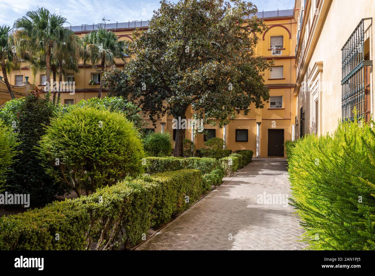 Der 16. C. Jardin del Principe (Fürstengarten) im Echten Alcázar. Der Name ist eine Hommage an den im Mudejar-Palast geborenen Prinz John. Stockfoto