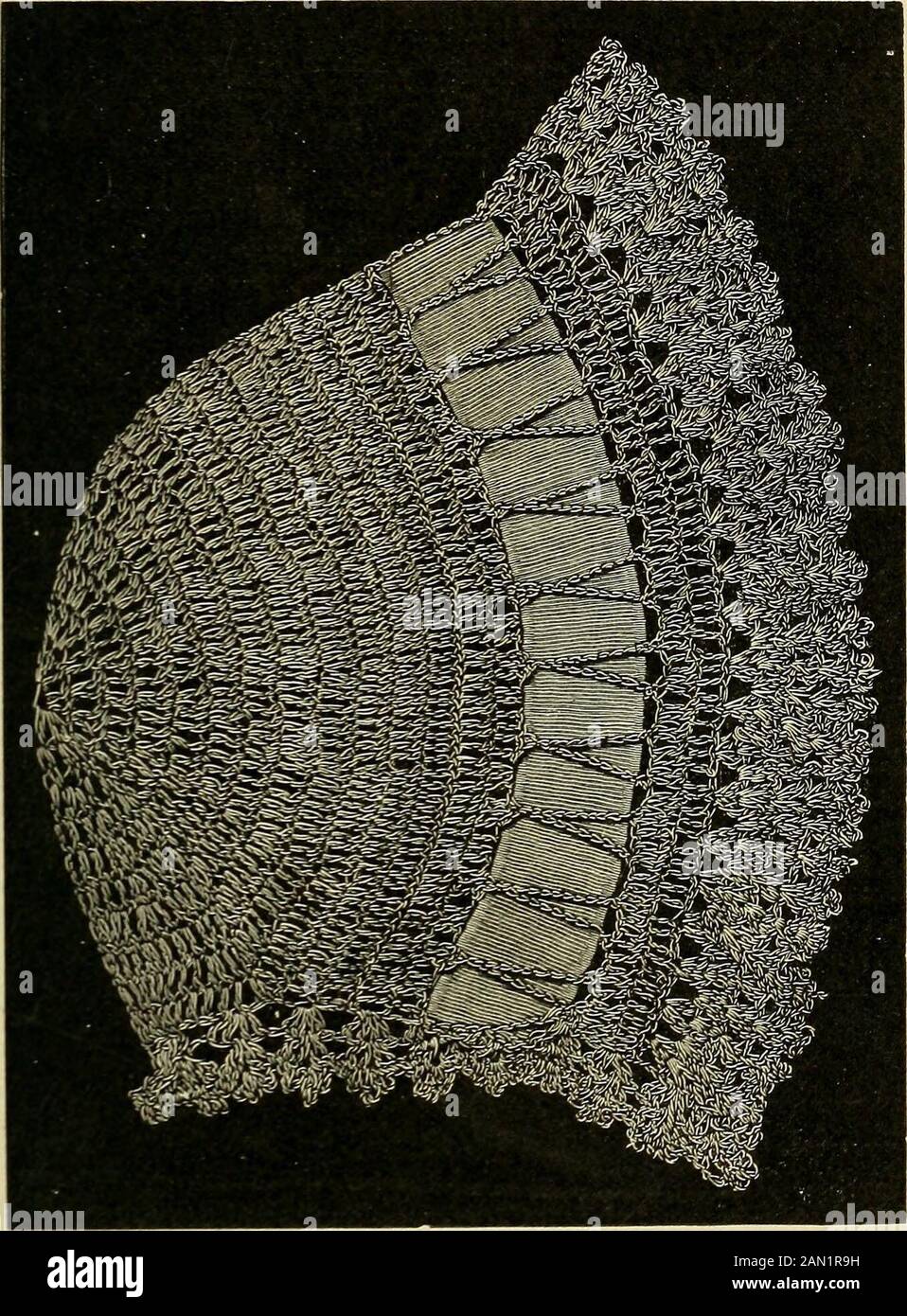 Eine Abhandlung über die Herstellung von Spitzen, Stickereien und Nadelarbeiten mit irischen Flachsfäden . zerrissen von Frau K. W. Lant, Newton, la.] Materialien: Barbours Flachsfaden, Nr. 60, 3-adrig, 200-Yard-Spulen und ein mittelgroßer Stahlhaken. 1. Ch 7, teilnehmen. Ch 3, 14 tc im Ring, oben mit 3 ch 2 verbinden. Erweitern Sie jeden ST, indem Sie 2 tc in jede tc der letzten Zeile setzen. 3. Erweitern Sie jeden zweiten Tag. 4. Erweitern Sie jeden 3. Gang. Fahren Sie auf diese Weise fort, und erhöhen Sie die Anzahl der sts zwischen den einzelnen Zeilen, bis Sie in der zehnten Zeile jede 9. ST.Kach-Zeile erweitern, die Sie sich merken müssen, mit 3 Kanäle beginnen, um einen tc-Platzhalter und den zu nehmen Stockfoto