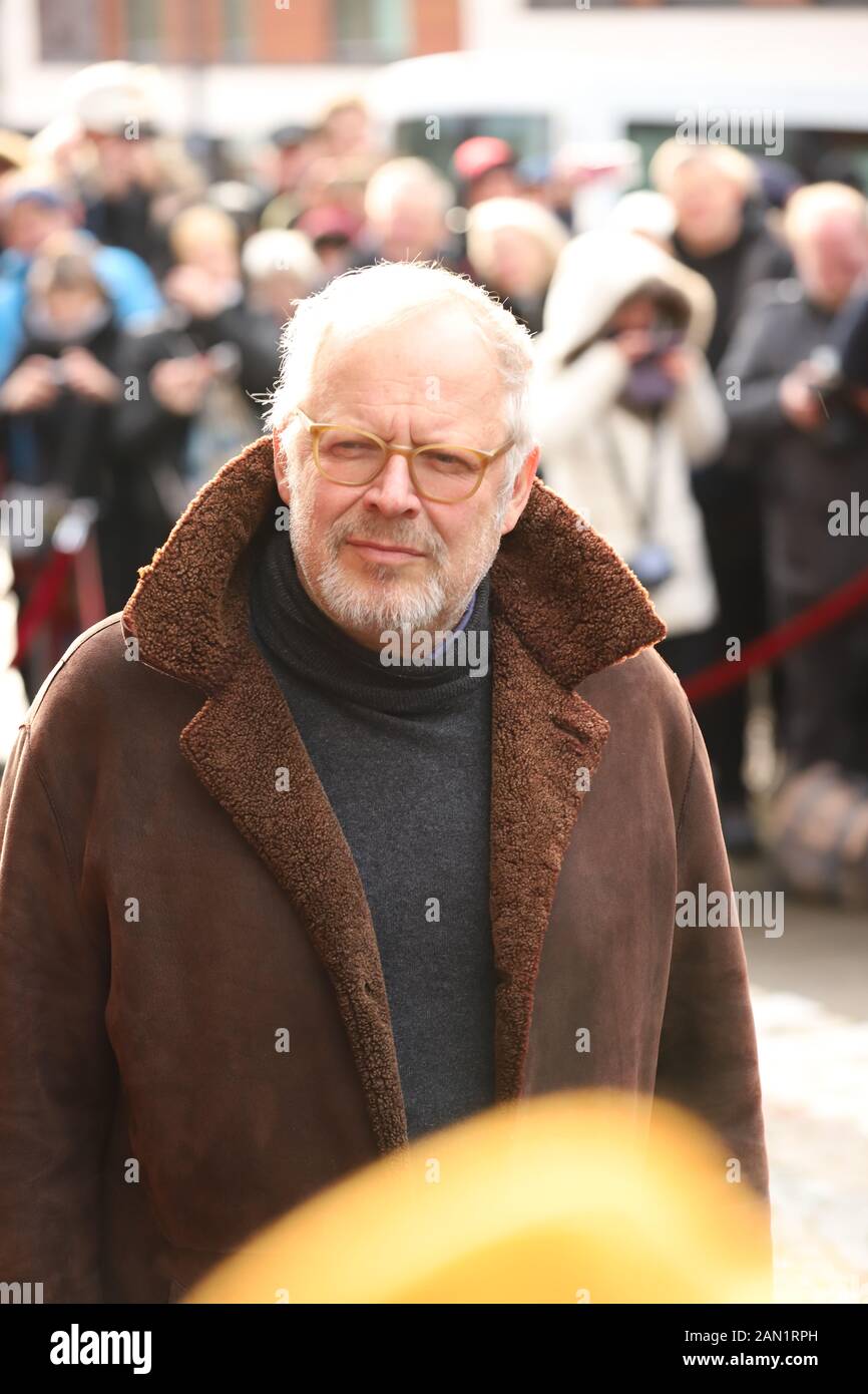 Axel Milberg, Trauerfeier für Jan Fedder, St. Michaelis, Englische Planke, Hamburg, 14.01.2020 Stockfoto