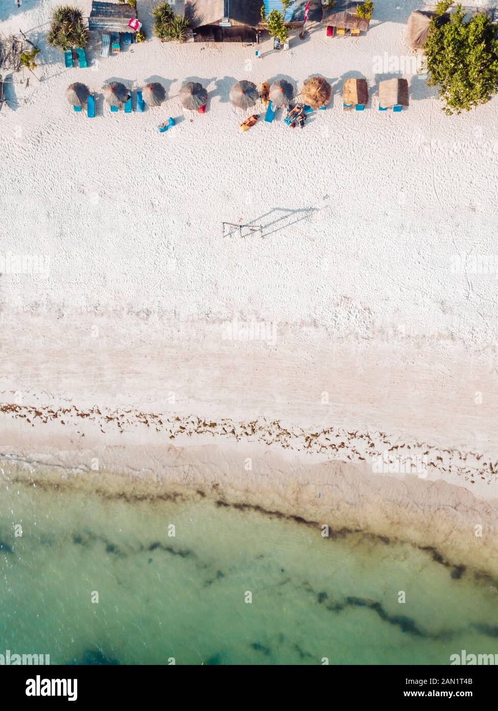 Luftaufnahme von Tanjung Aan Beach, Lombok, Indonesien Stockfoto