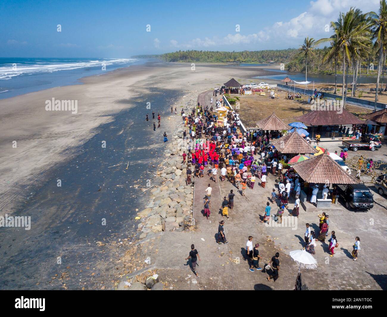 Luftaufnahme der balinesischen Beerdigung Stockfoto