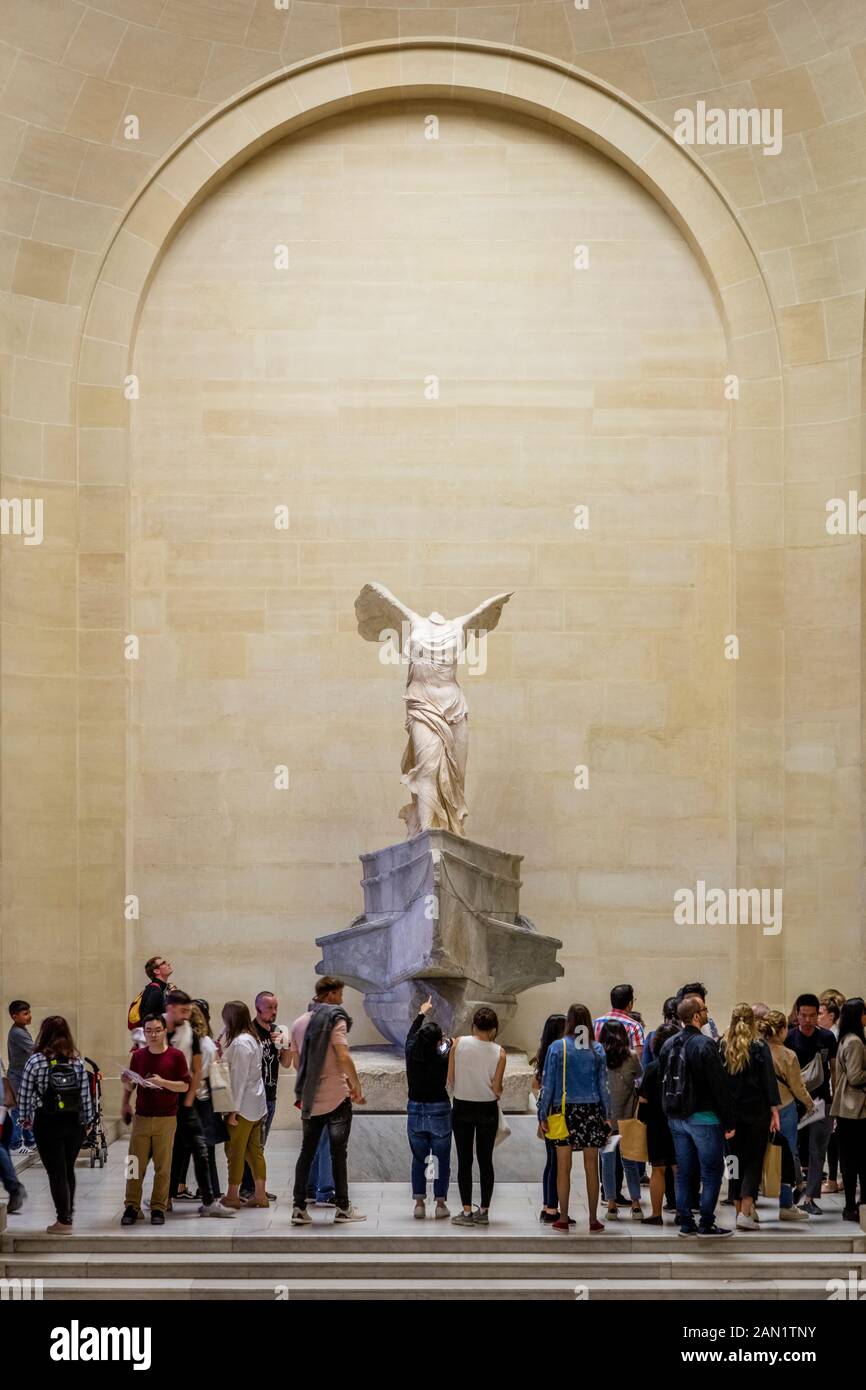 Statue des Winged Victoire de Samothrace im Musee du Louvre, Paris, Frankreich Stockfoto