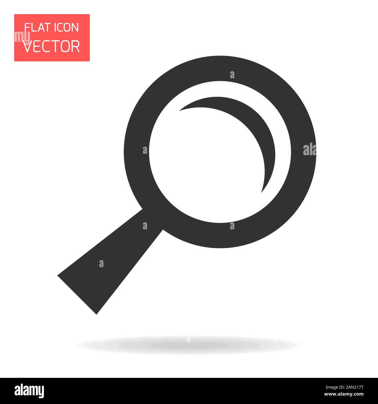 Symbol für einfache Suche nach Vektoren. Isoliertes Lupensymbol. Stock Vektor