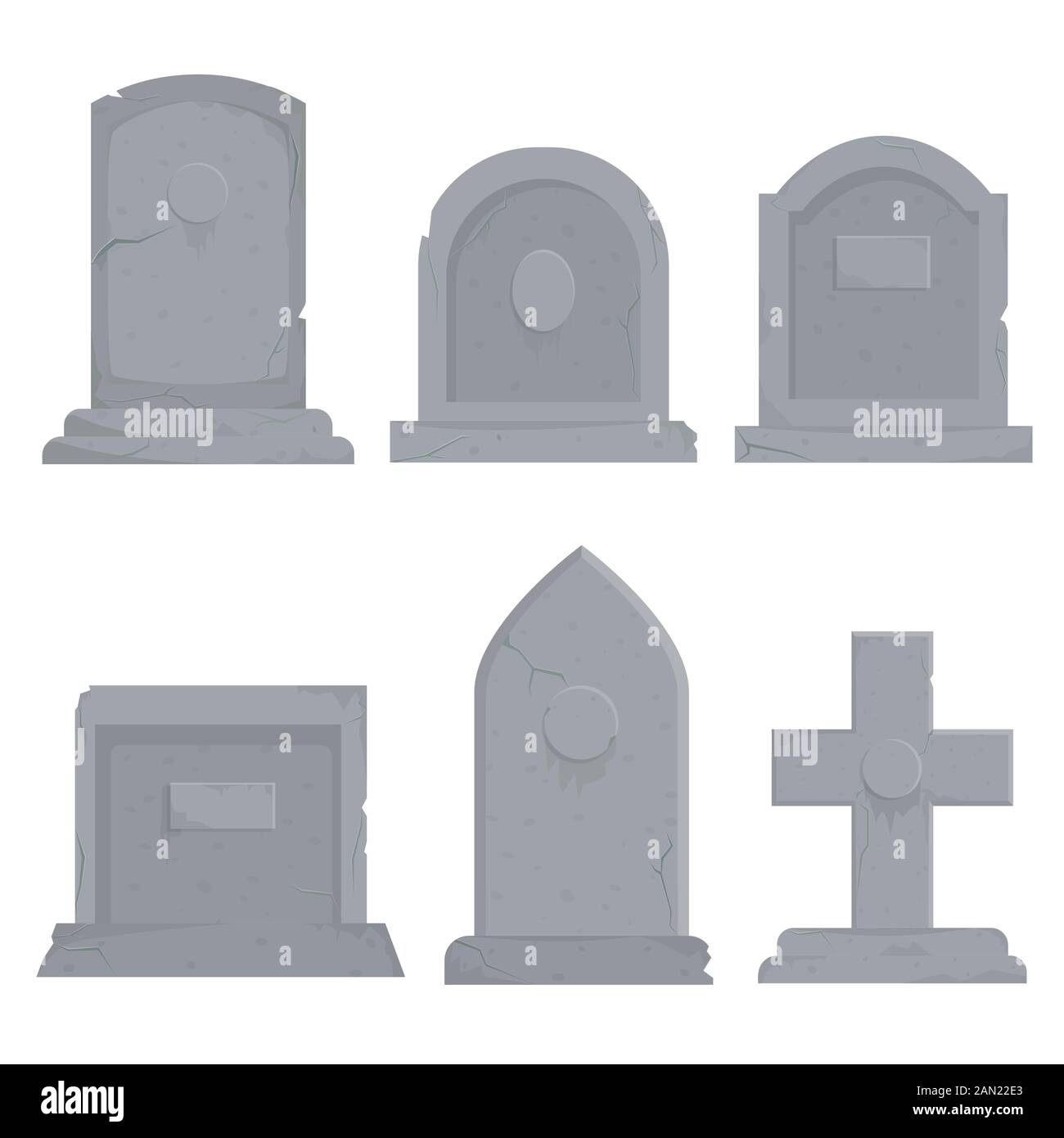 Sammlung verschiedener Grabsteine Vektorgrafiken Stock Vektor