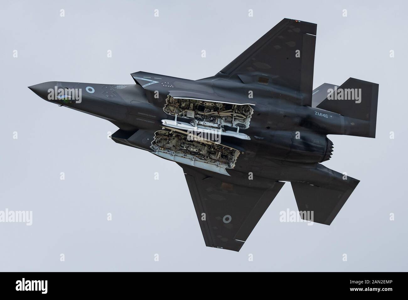 Eine Lockheed Martin F-35 Lightning II B Stealth Fighter Jet der britischen Royal Air Force. Stockfoto