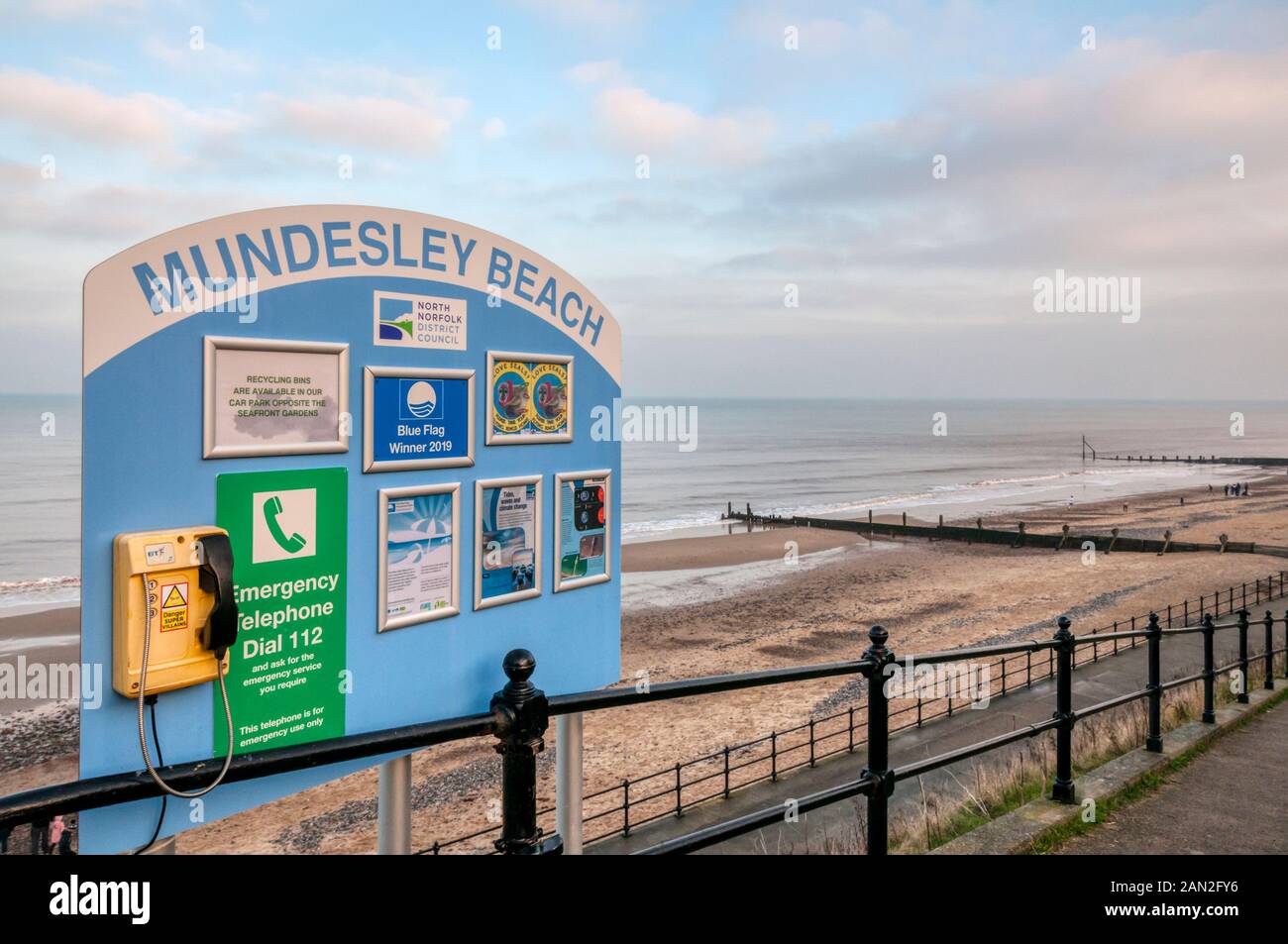 Mundesley Beach in Norfolk. Stockfoto