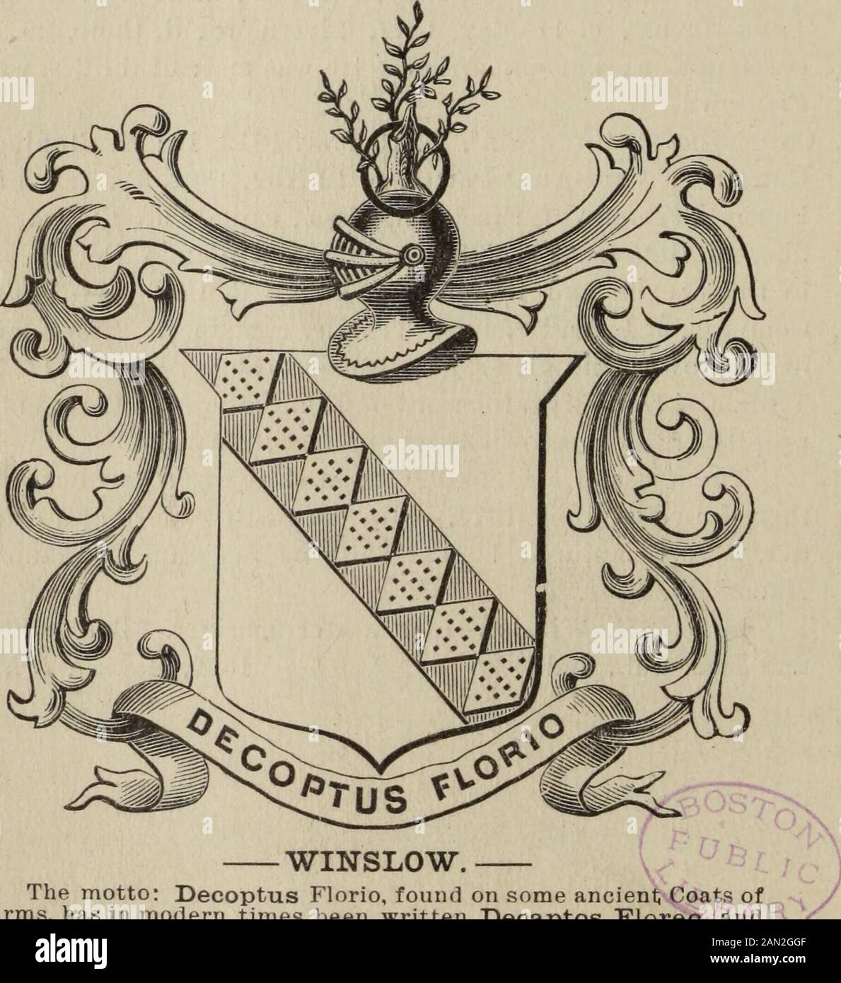 Winslow Memorial: Familienaufzeichnungen der Winslows und ihrer Nachfahren in Amerika, mit der englischen Abstammung bis zum knownKenelm Winslow ... . war unverheiratet. Er war Kumpel des ersten Walfängers aus Freetown. 9. Capt. Henry-Harrison6, B. 19. März, 19. März, L.; m. Stonington, Ct., 18. Okt 1848, Mary-Ann6 Porter, B. 12. Nov. 1822, F., Dau. Von Henry6 andBetsey6 (Tisdale) von Freetown, Mass., Kapitän im Krieg von 1812; gr. Dau. Von Rebecca4 (Tisdale) und Capt. Benjamin Porter von F., Soldat im französischen und indischen Krieg; gr. GR. Dau. Der Kirche Von Little Compton, R.I., und Samuel3 Tisdale, Kapitän von Militi Stockfoto