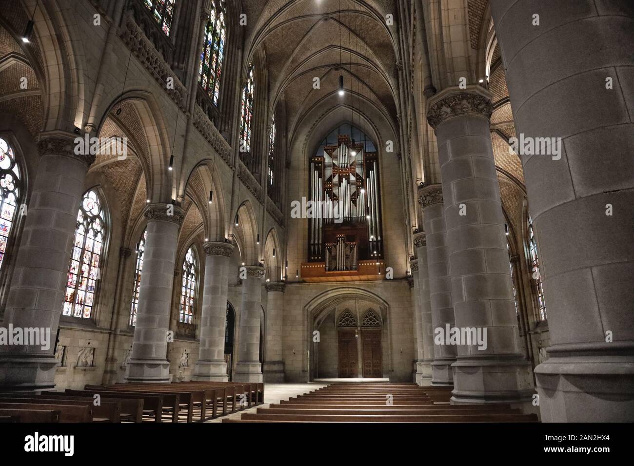 Neue Kathedrale (Mariendom) Linz, Österreich, Januar 2020 Stockfoto
